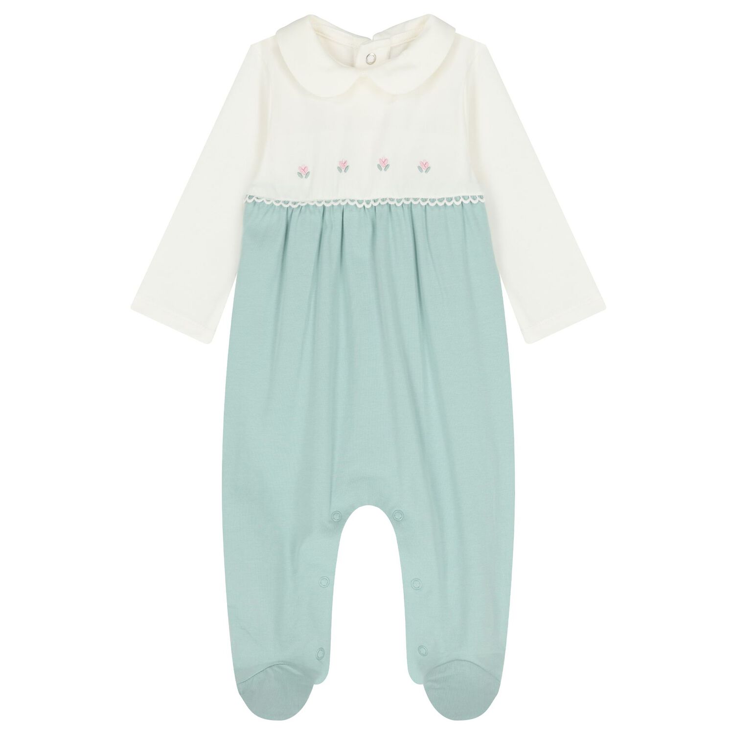 أفرول بنات باللون العاجي والأخضر ( قطعتين ), 2, hi-res