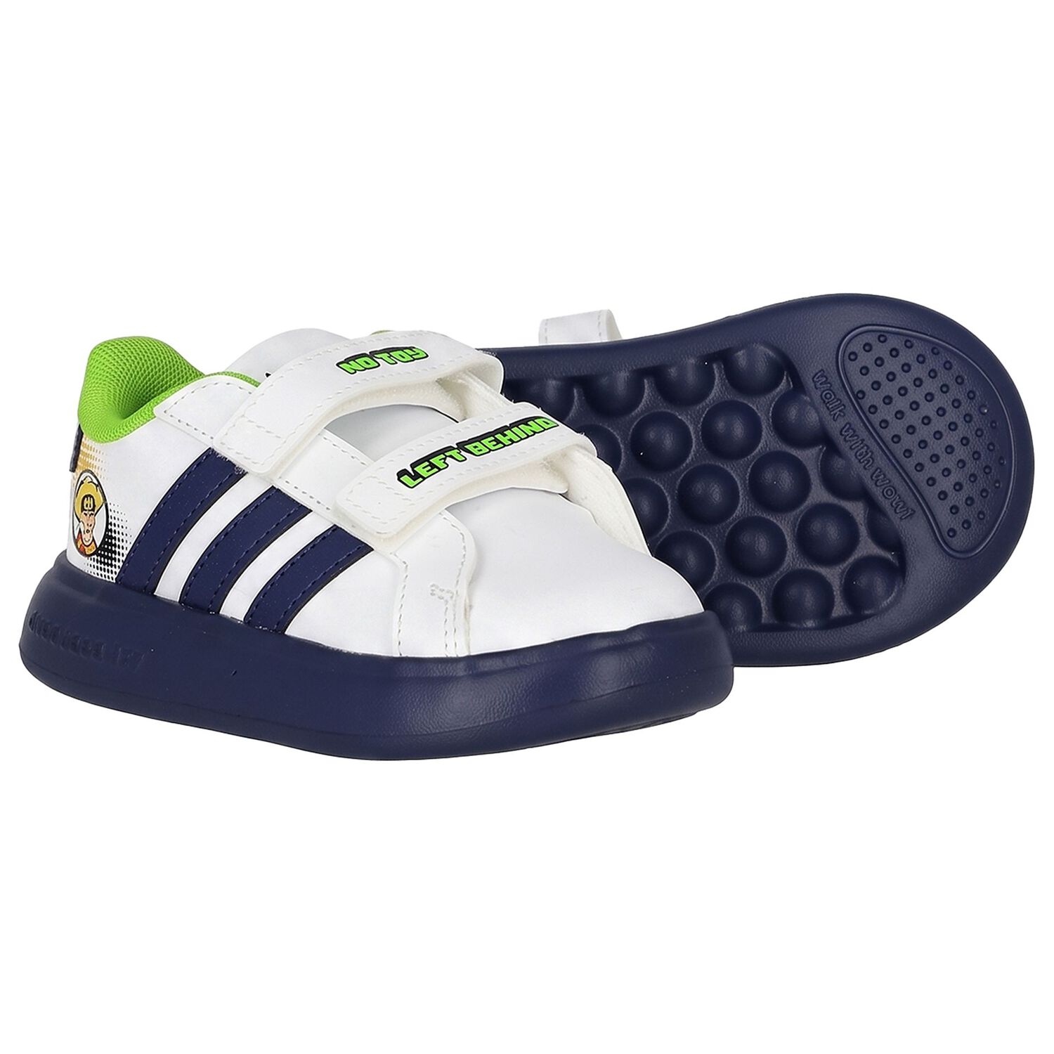 Boys White & Navy Blue Buzz Lightyear Trainers, 1, hi-res