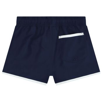 Boys Navy Blue Polo Bear Swim Shorts