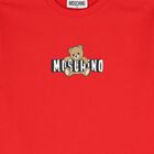 Girls Red Teddy Bear Logo Dress, 3, hi-res