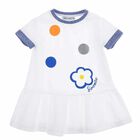 Girls White & Blue Dress, 1, hi-res