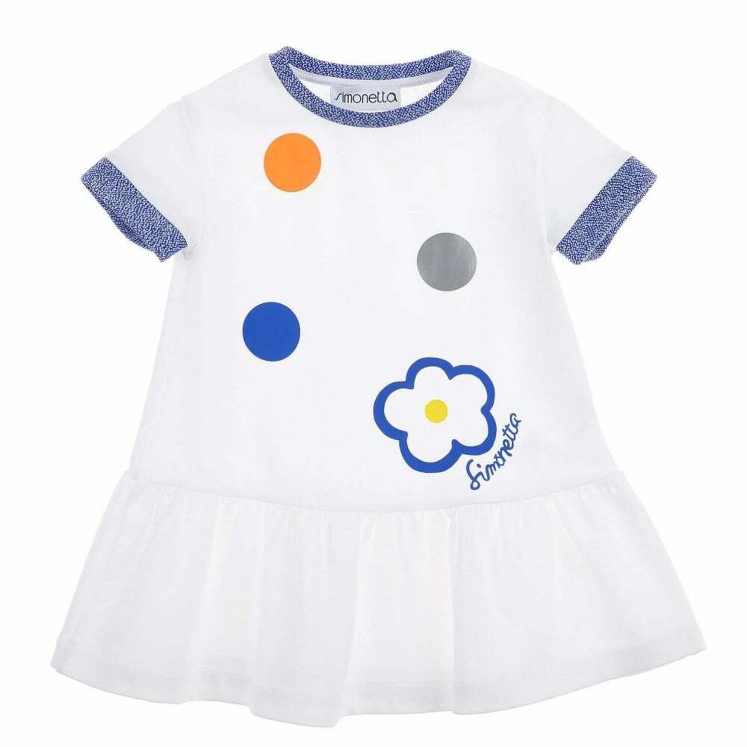 Girls White & Blue Dress, 1, hi-res image number null