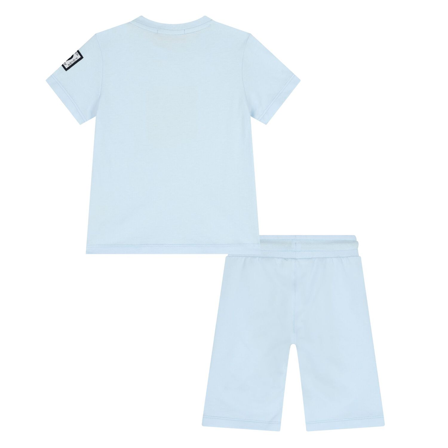 طقم شورت باللون أزرق بشعار للأولاد , 1, hi-res