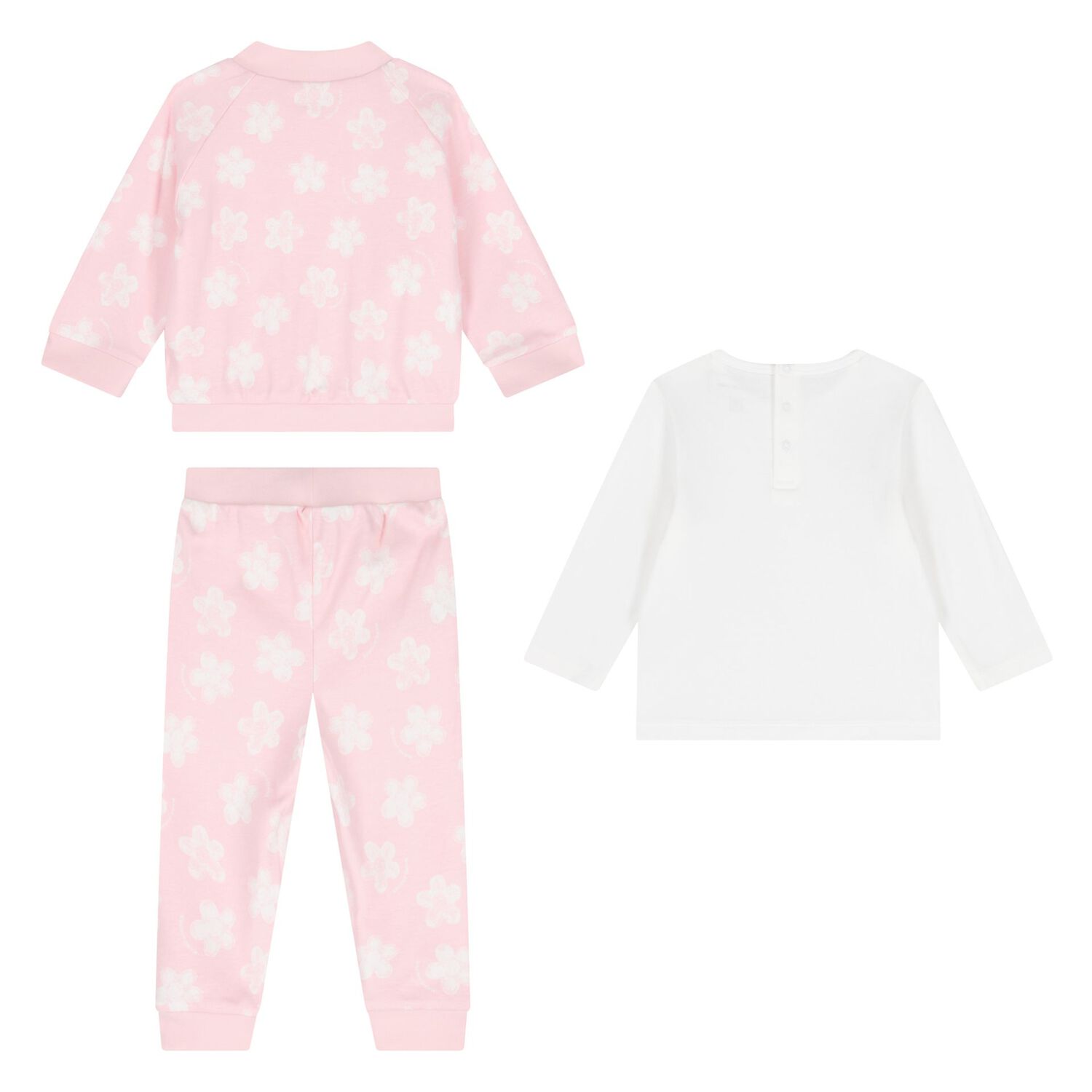 Younger Girls Reversible Pink & White Tracksuit Set, 1, hi-res