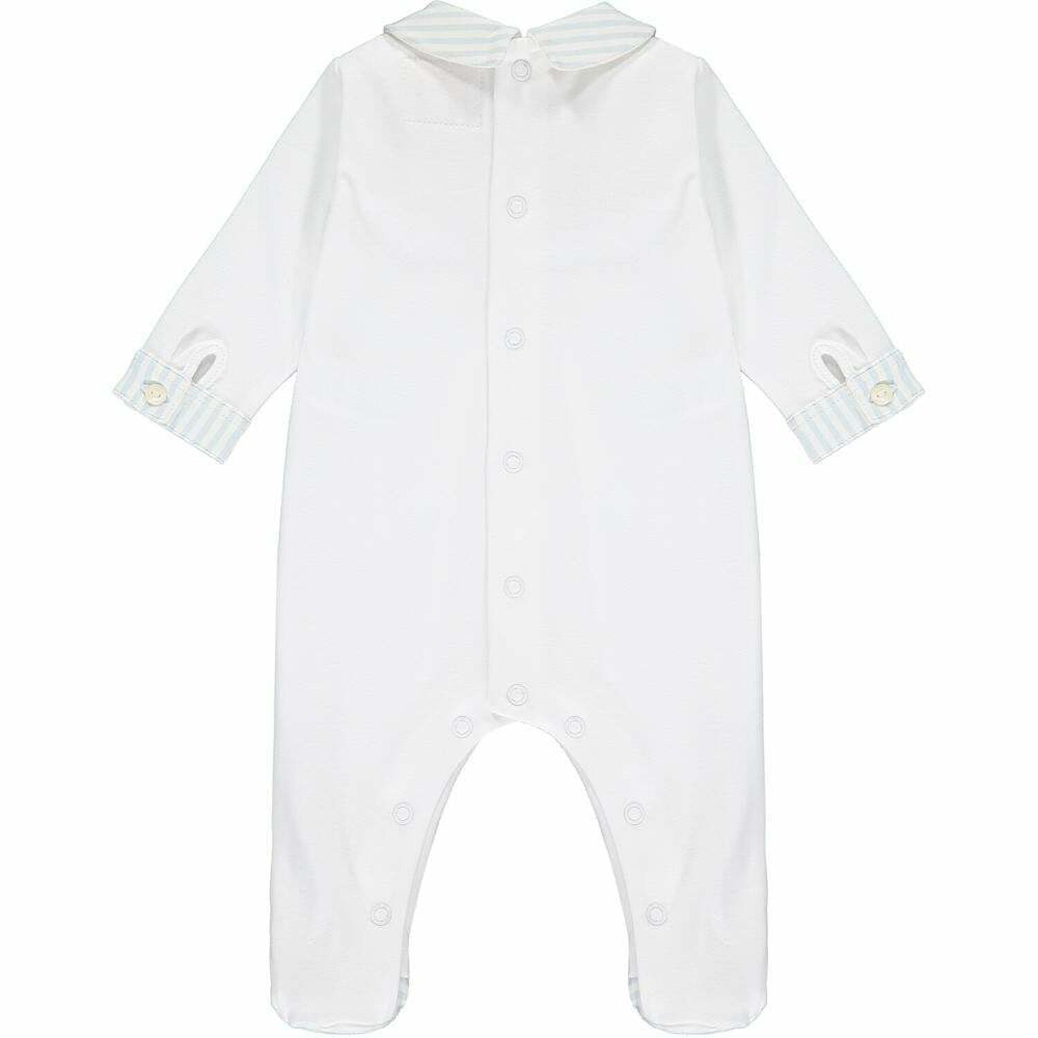 Boys White & Blue Smart Babygrow , 1, hi-res image number null