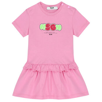 Younger Girls Pink Logo Dress