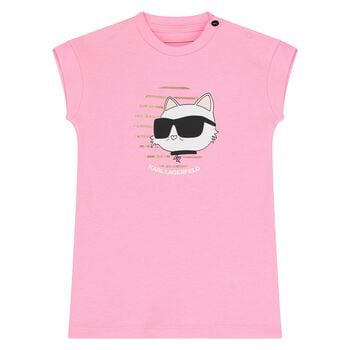 Girls Pink Choupette Logo Dress