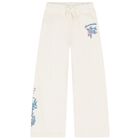 Girls Ivory Floral Logo Joggers, 1, hi-res