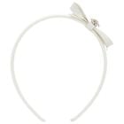 Girls White Bow Headband, 4, hi-res