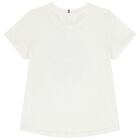 Girls Ivory Floral Logo T-Shirt, 1, hi-res