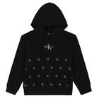 Boys Black Logo Hooded Top, 1, hi-res