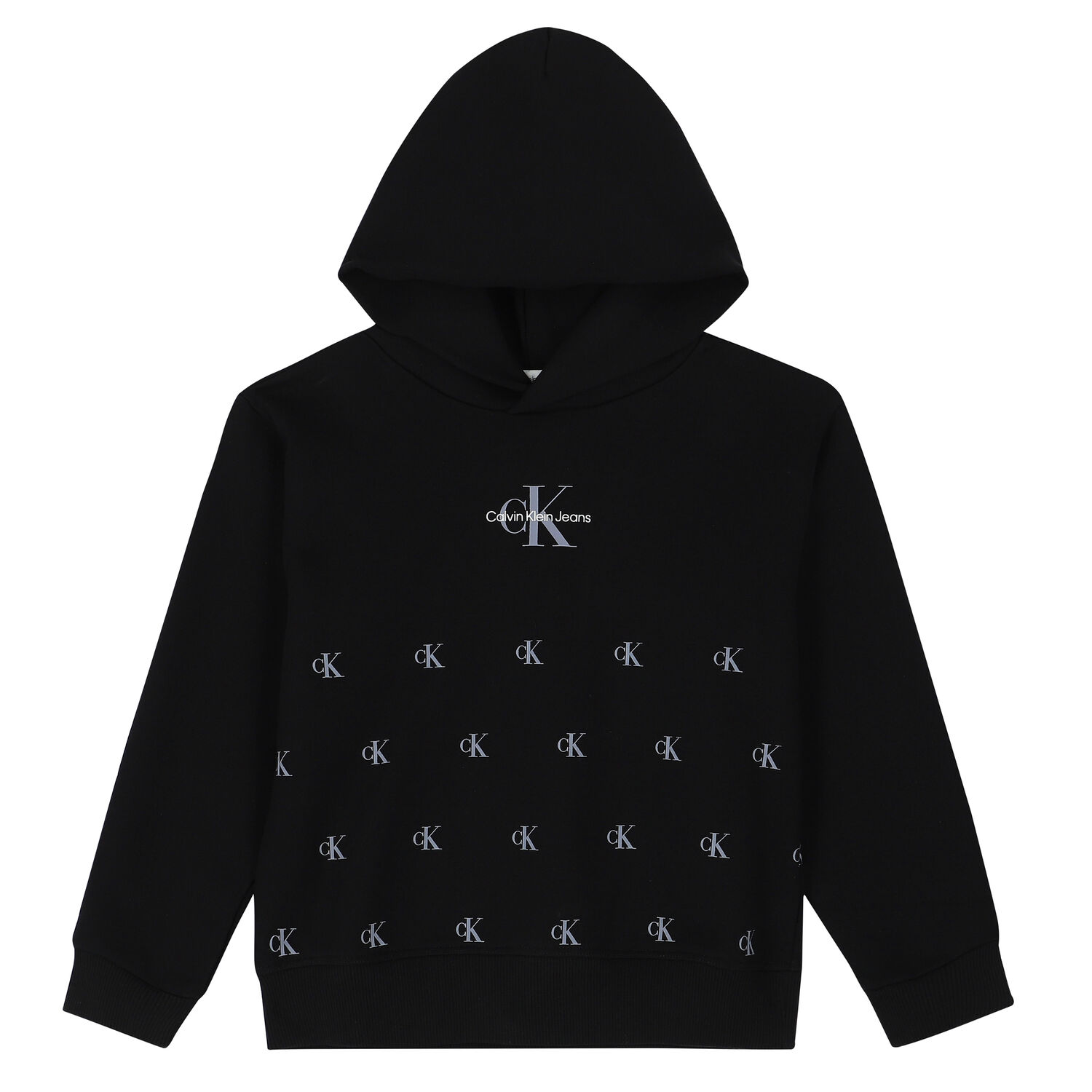 Boys Black Logo Hooded Top, 1, hi-res image number null