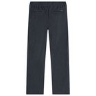 Boys Navy Blue & White Trousers Set, 1, hi-res
