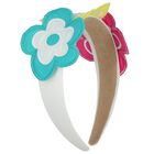 Girls Multi-Coloured Floral Applique Headband, 1, hi-res