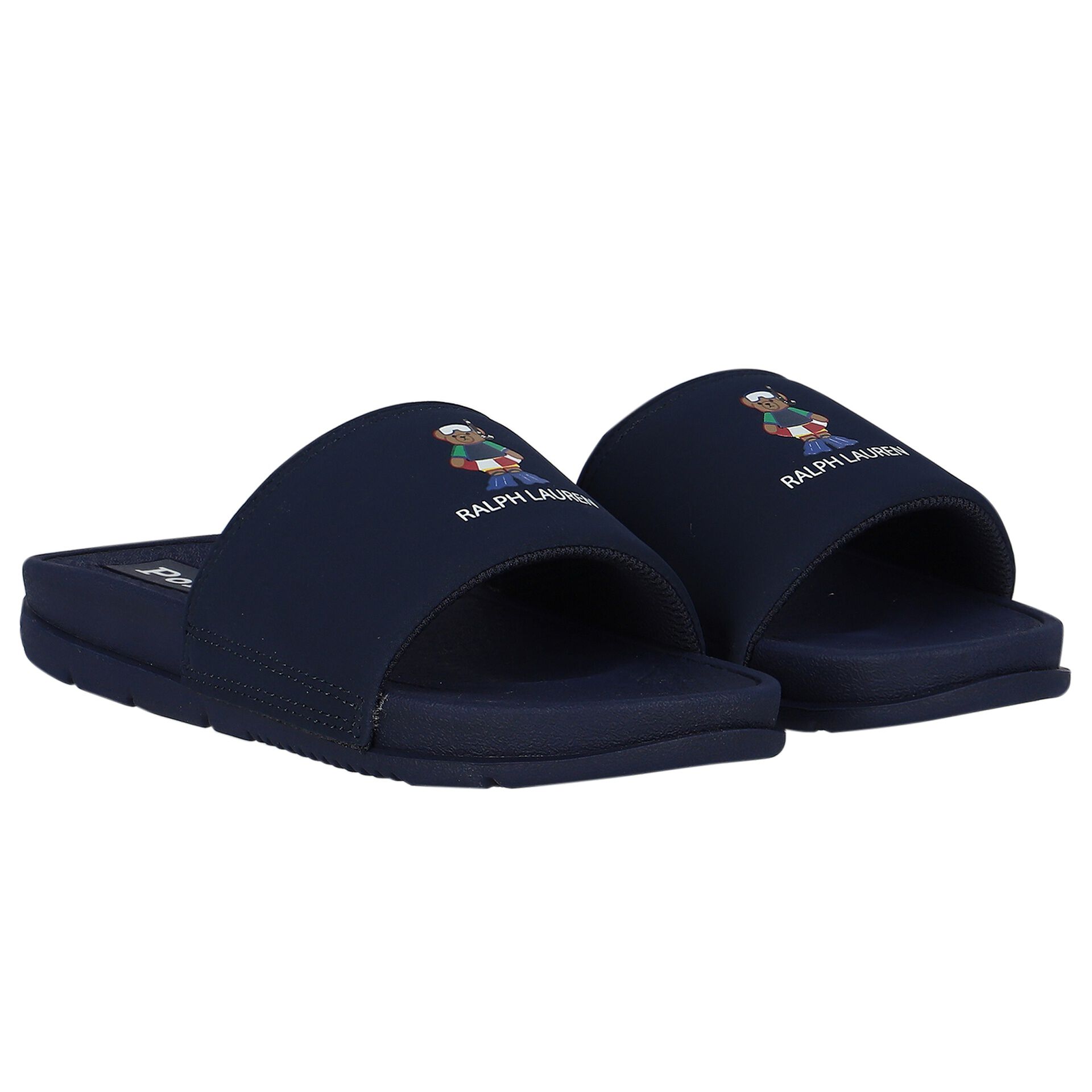 Ralph Lauren Boys Navy Blue Logo Sliders Junior Couture UAE