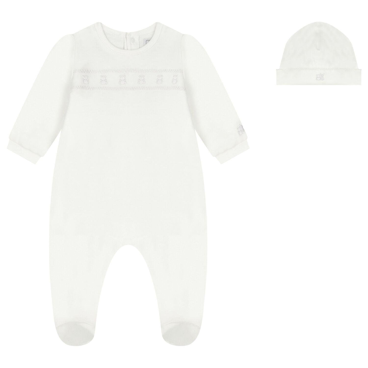 White Babygrow & Hat Set, 1, hi-res