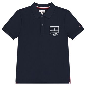 Boys Navy Blue Logo Polo Shirt