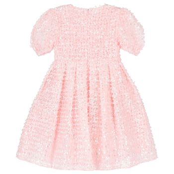 Girls Pink Embellished Sequin Dress