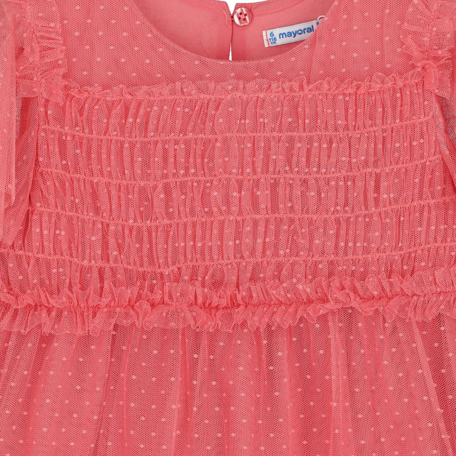Girls Pink Tulle Dress, 3, hi-res