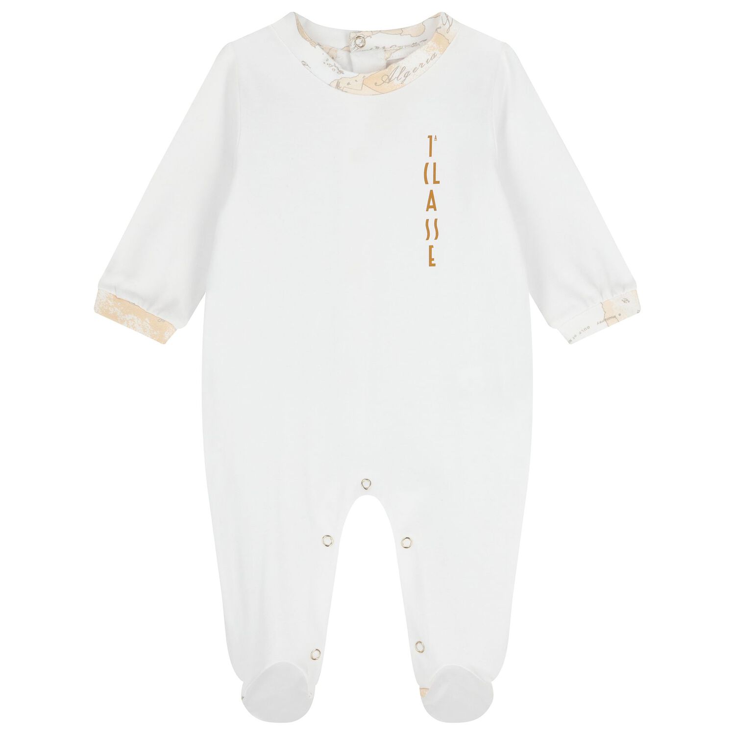 White & Beige Geo Map Babygrow Gift Set, 1, hi-res
