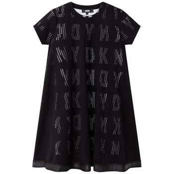 Girls Black & White Logo Dress Set
