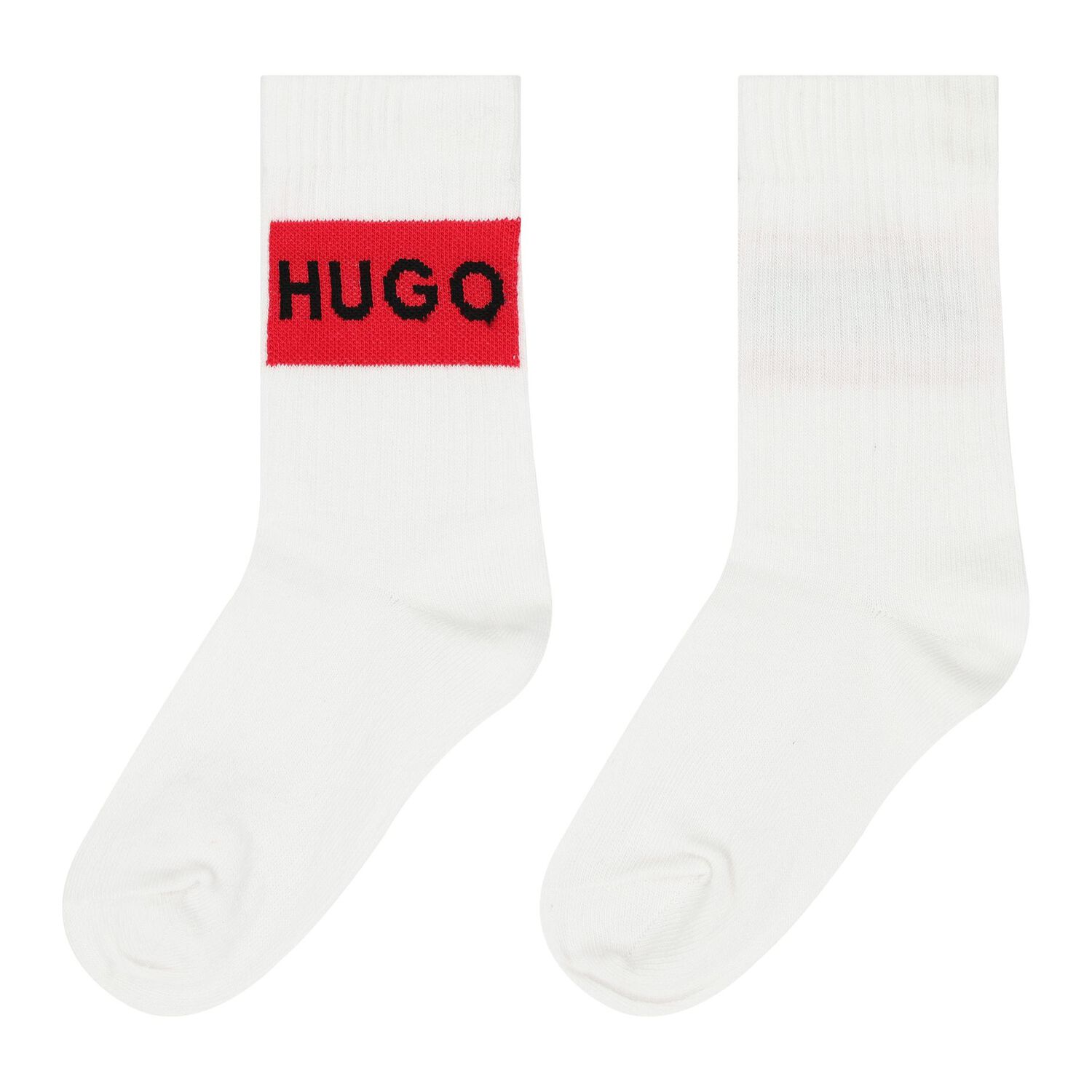 Boys White & Black Logo Socks ( 2-Pack ), 1, hi-res image number null