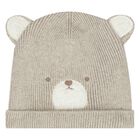 Beige Bear Hat & Socks Baby Set, 2, hi-res