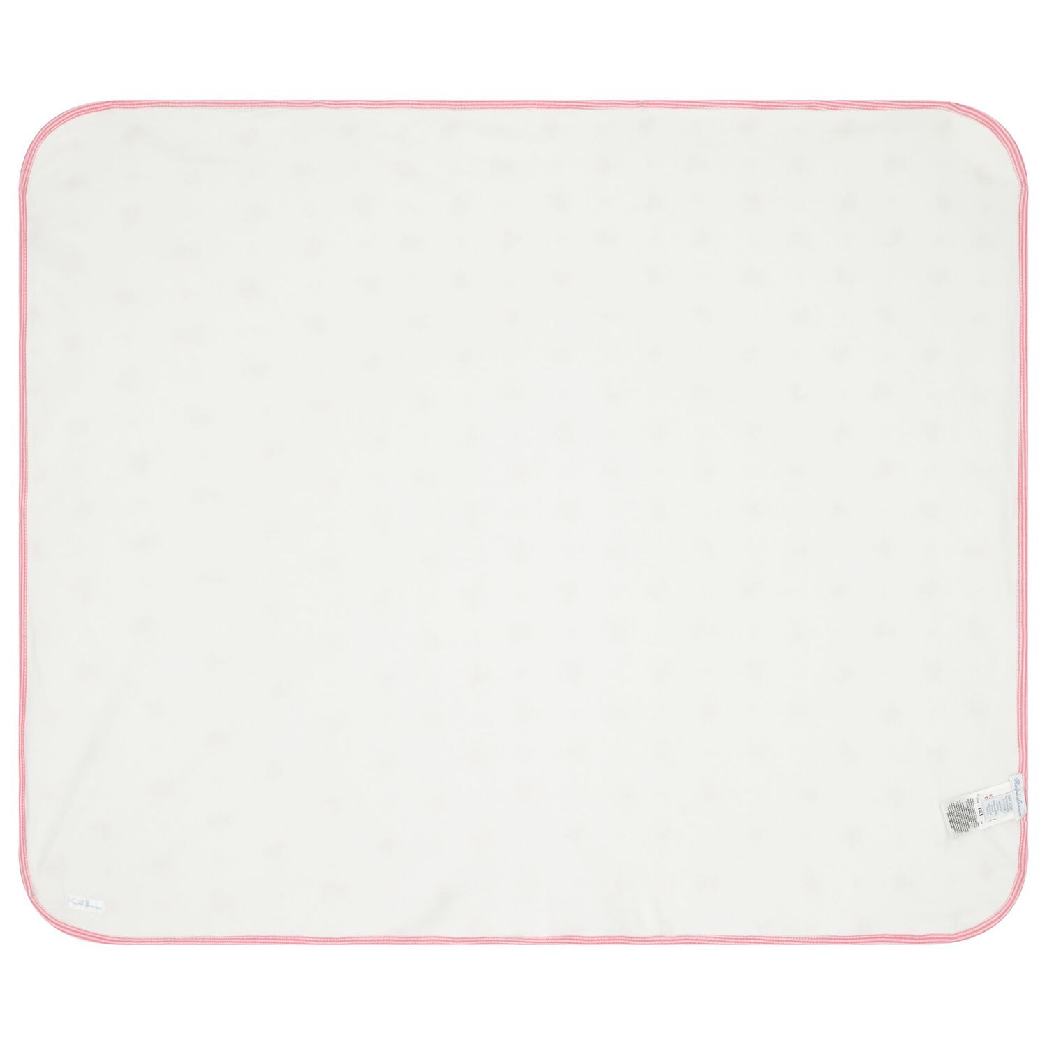 Baby Girls White & Pink Polo Bear Blanket, 1, hi-res