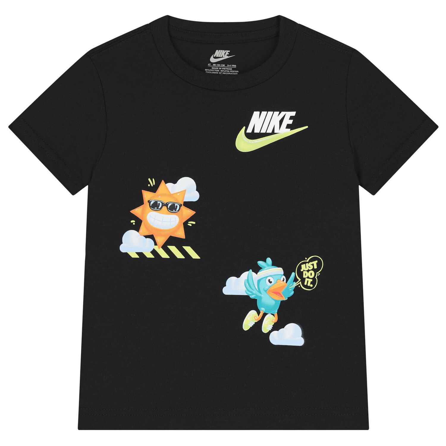 طقم شورت اولاد بالشعار باللون الاسود و الاخضر , 1, hi-res