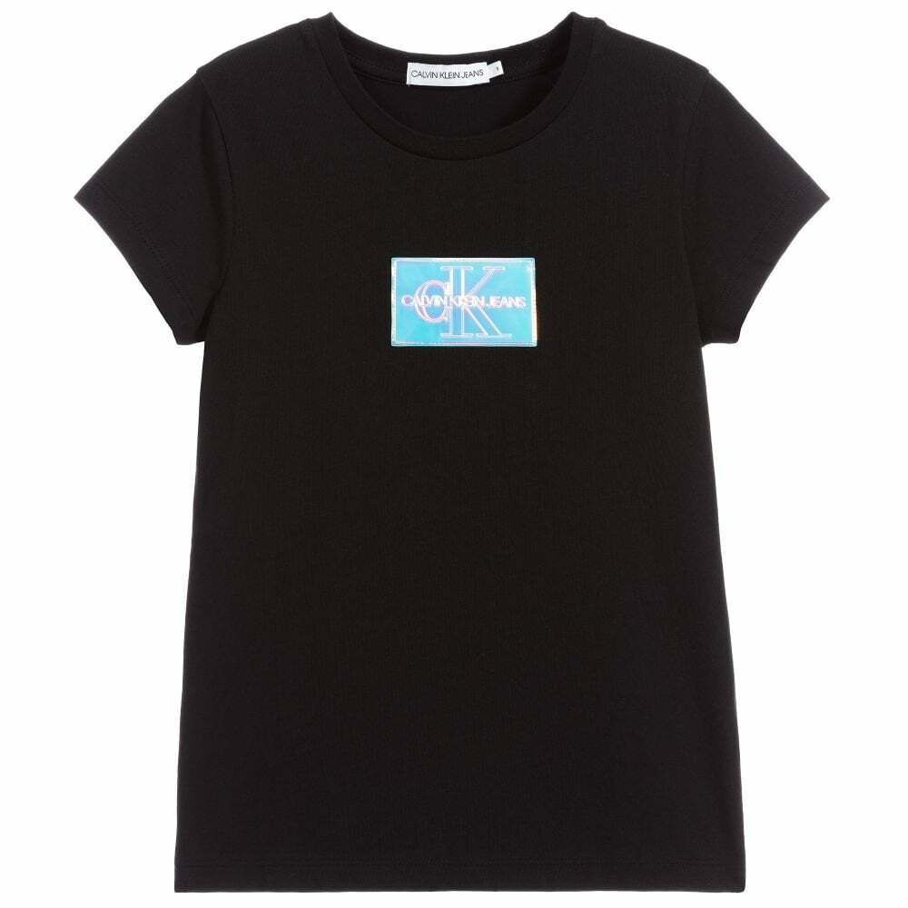 Calvin Klein Girls Black Logo T Shirt Junior Couture UAE