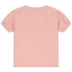 تيشيرت بنات بالشعار طبعة حقيبة باللون الوردى, 1, hi-res