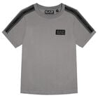 Boys Grey & Black Logo T-Shirt, 2, hi-res