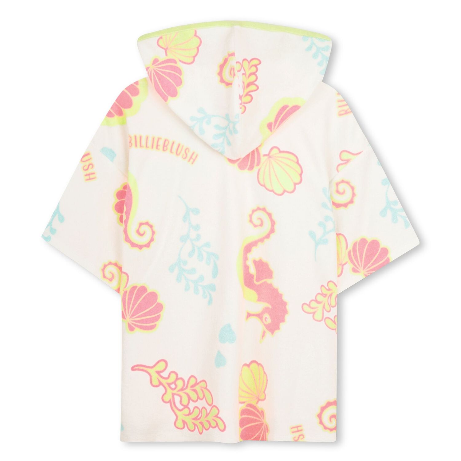 Girls White Hooded Beach Dress, 1, hi-res