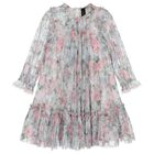 Girls Pink & Blue Floral Tulle Dress, 1, hi-res