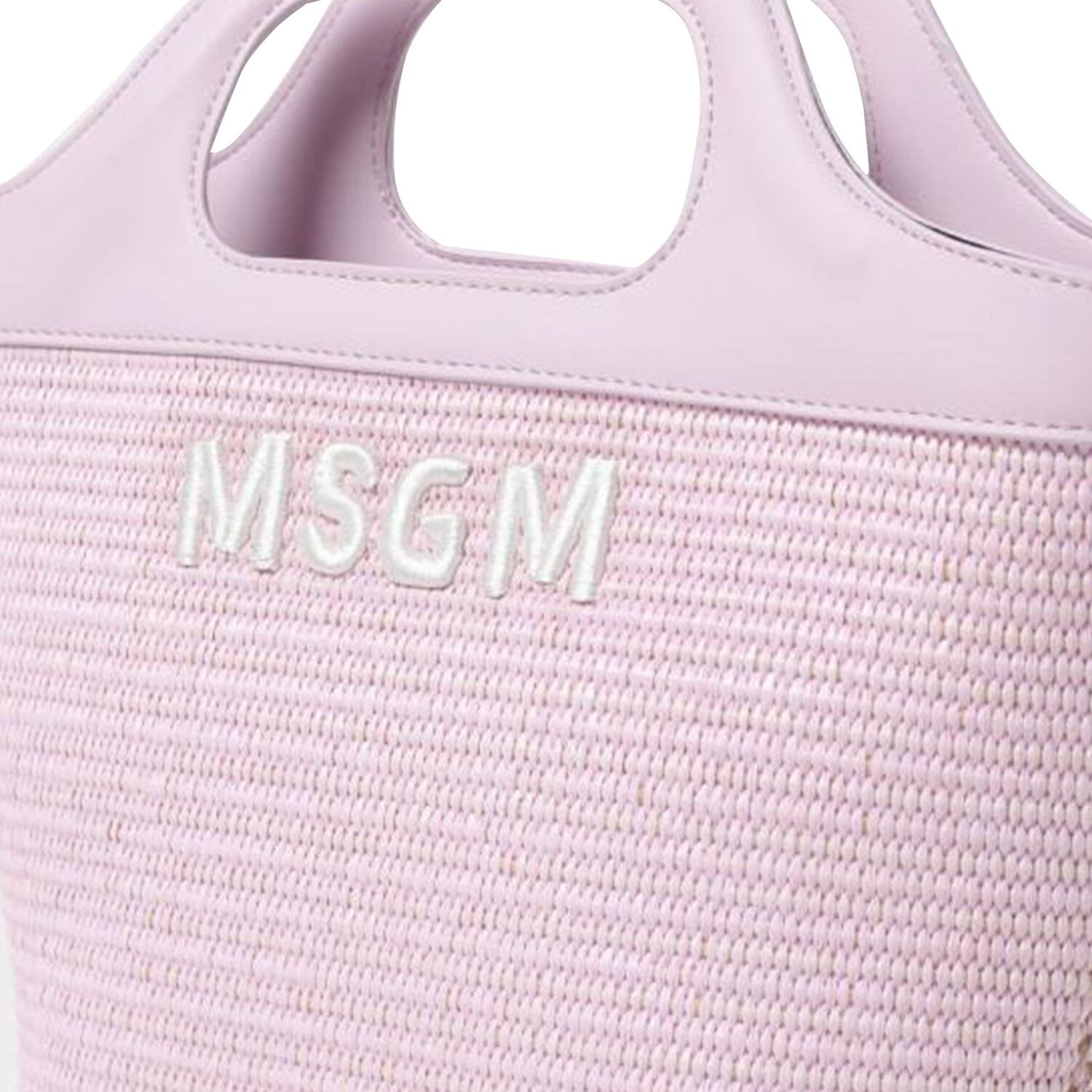 Girls Pink Straw Handbag, 3, hi-res image number null