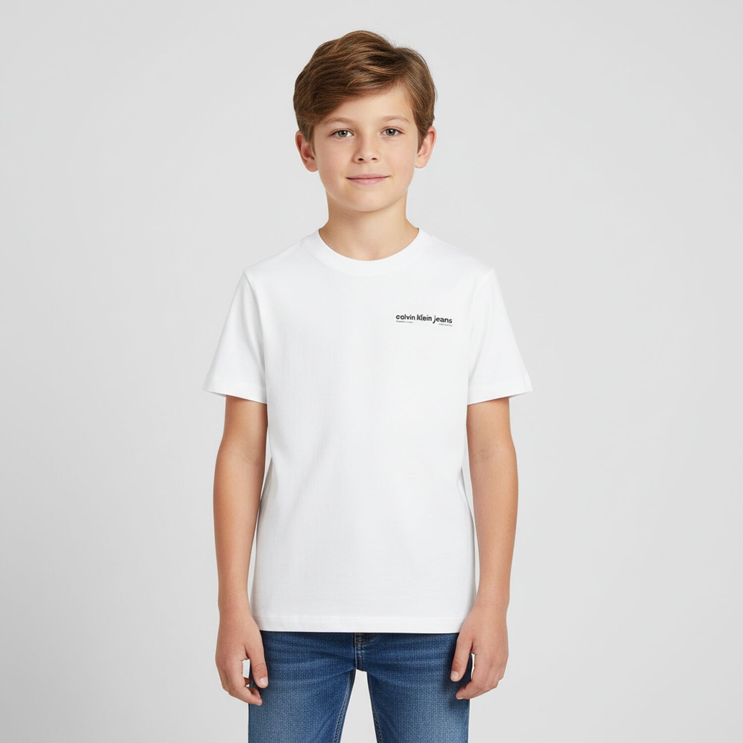 Boys White Logo T-Shirt, 2, hi-res
