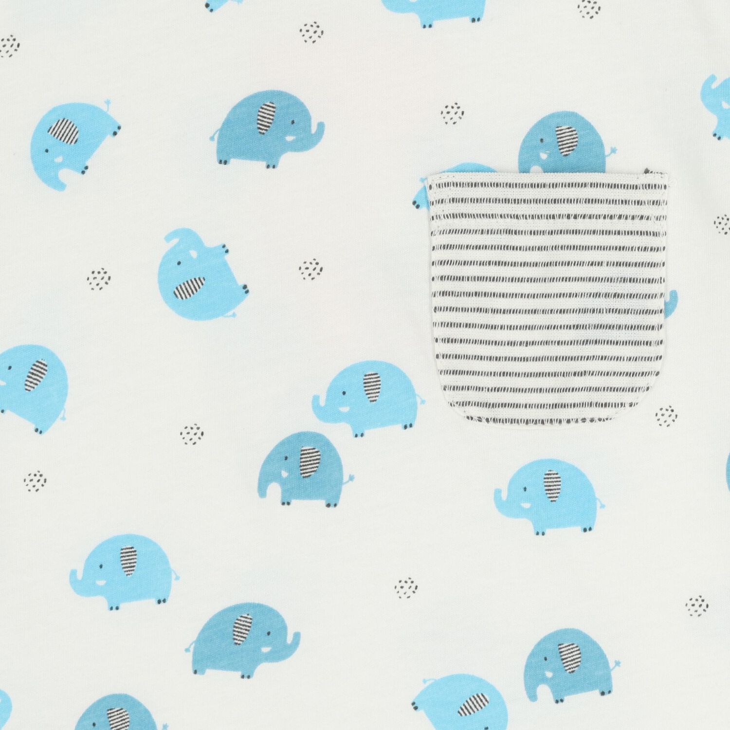 طقم شورت للأطفال الرضع بتصميم فيل باللون الأبيض والرمادي, 1, hi-res