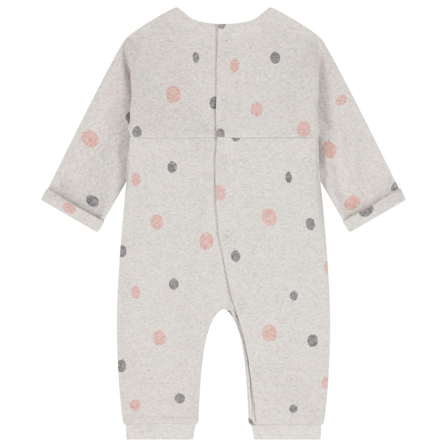 Baby Girls Grey & Pink Romper Set, 1, hi-res