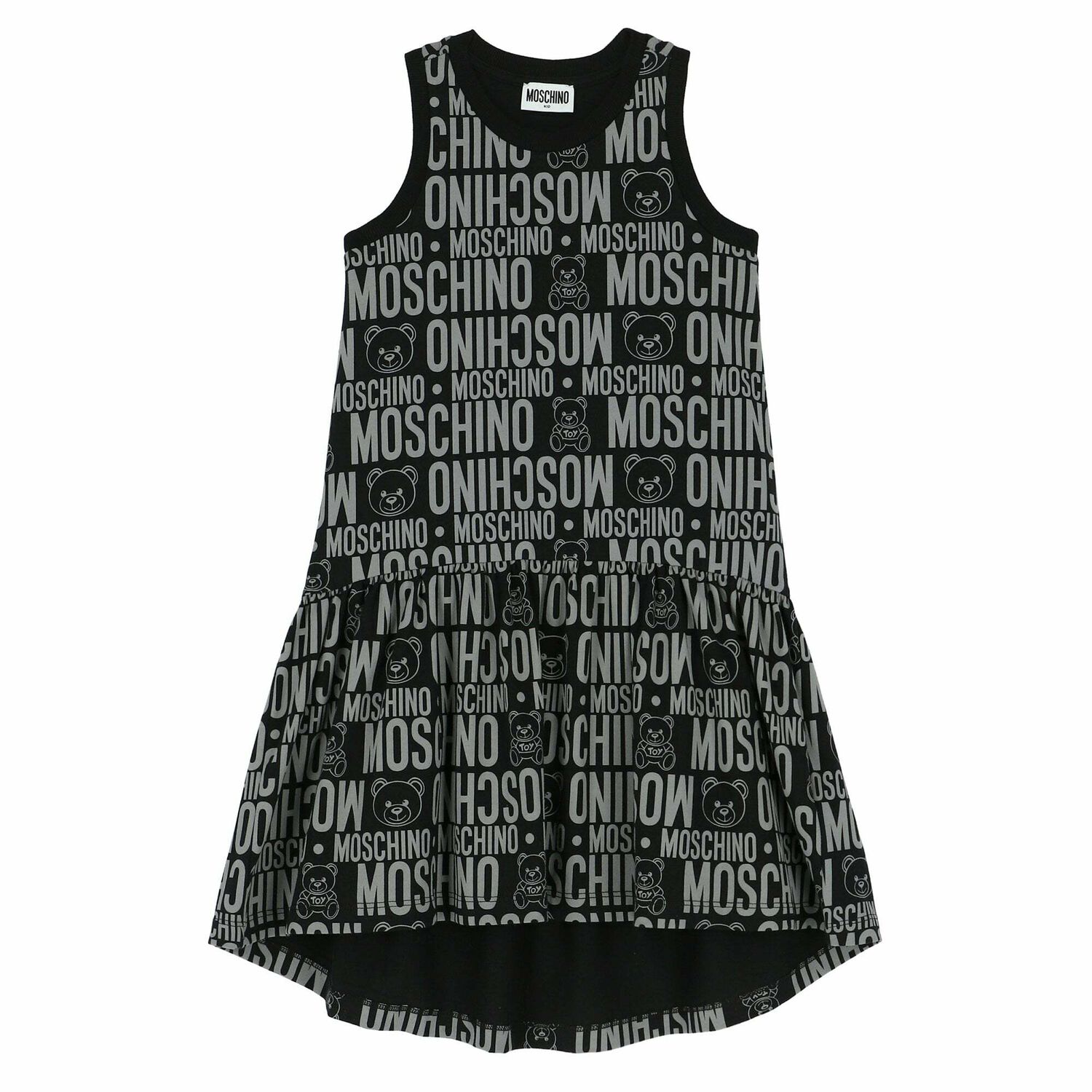 Girls Black Logo Dress, 2, hi-res image number null