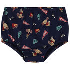 طقم فستان بنات بطبعة الدب باللون اللكحلى, 1, hi-res