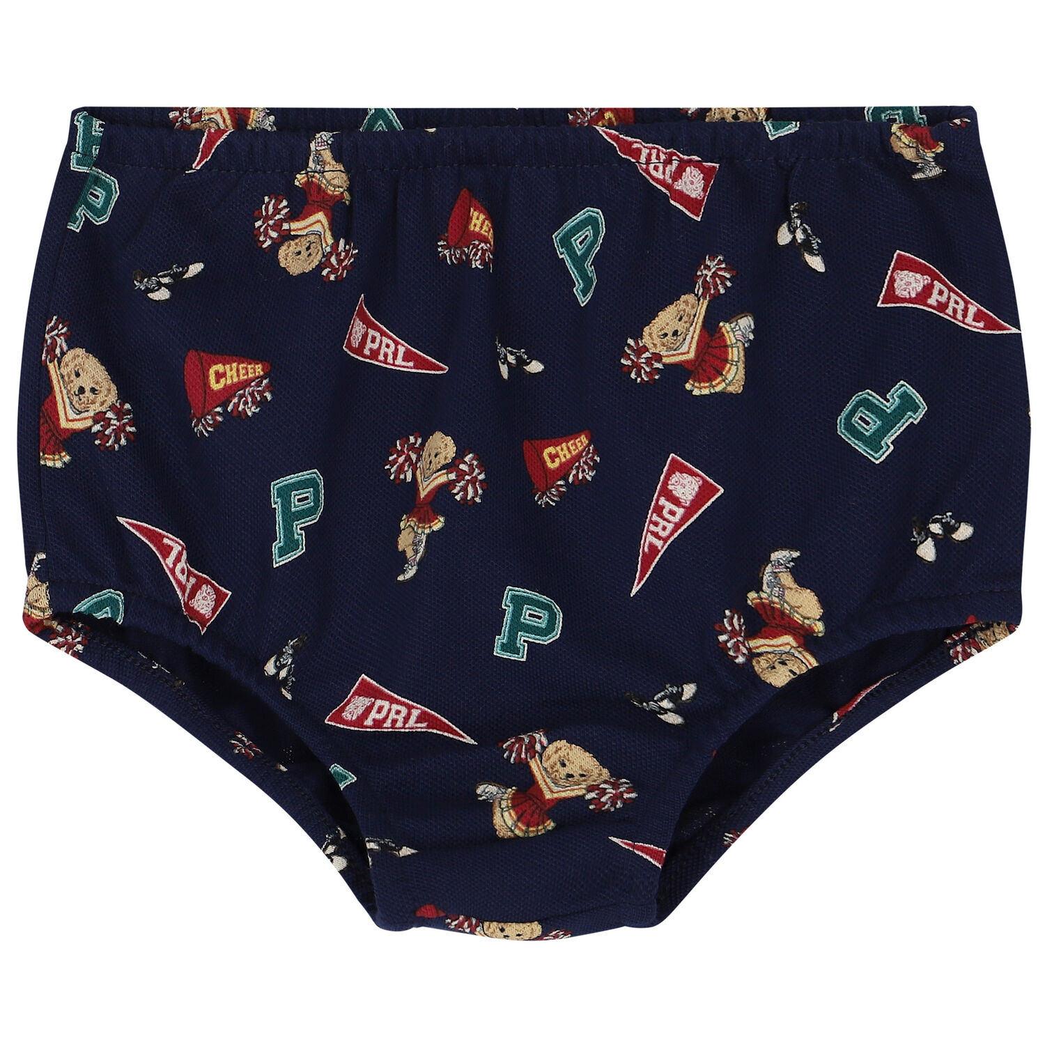 طقم فستان بنات بطبعة الدب باللون اللكحلى, 1, hi-res