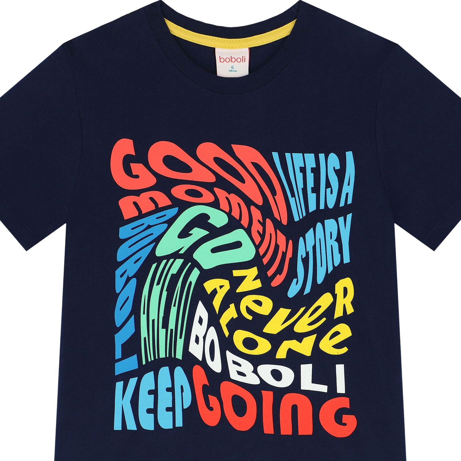 Boys Navy Blue Slogan T-Shirt, 1, hi-res