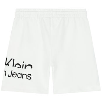 Boys White Logo Shorts