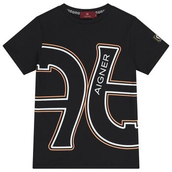 Boys Black Logo T-Shirt