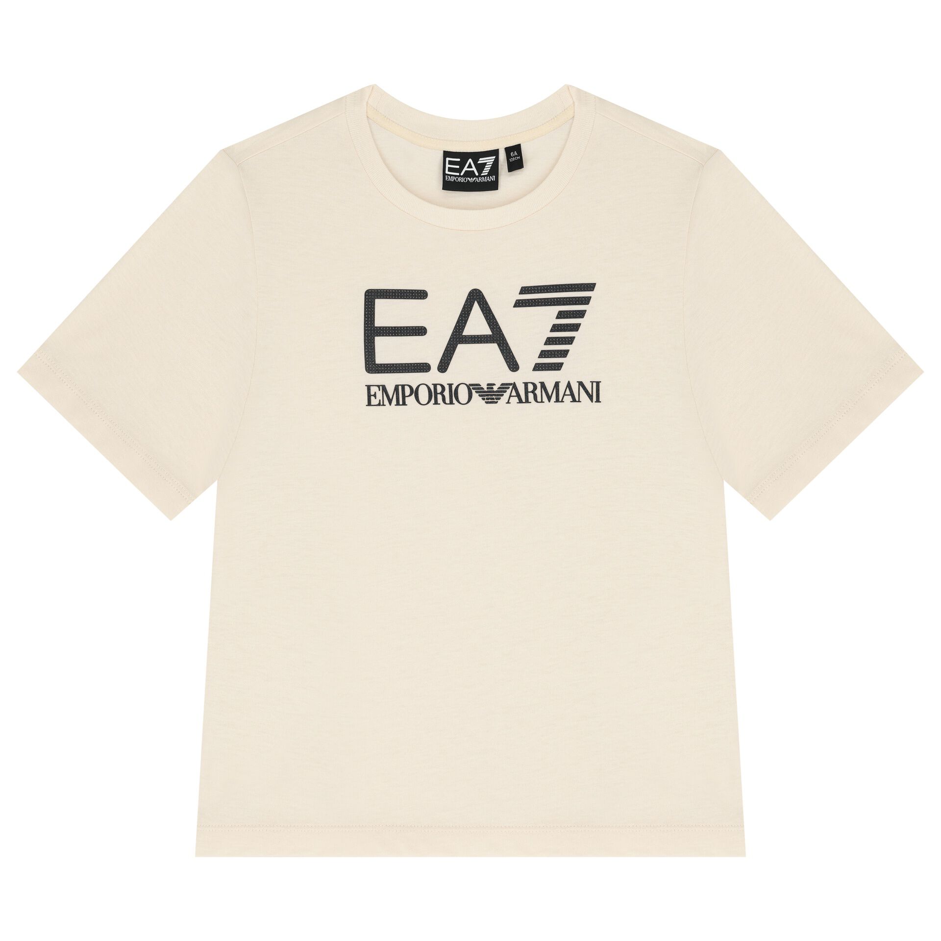 EA7 Emporio Armani Boys Ivory Logo T Shirt Junior Couture UAE