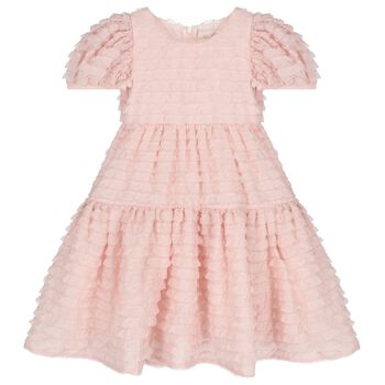Girks Pink Ruffled Tiered Dress