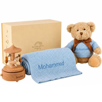 طقم هدايا أولاد  بتصميم دوار موسيقي أزرق اللون،