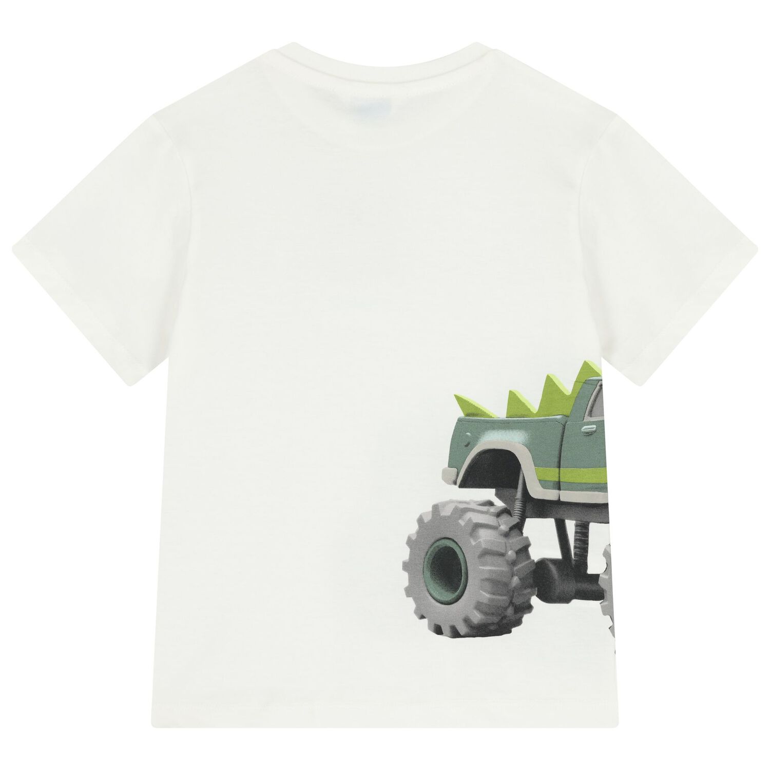 طقم أولاد شورت بالشعار باللون العاجي والأخضر, 1, hi-res