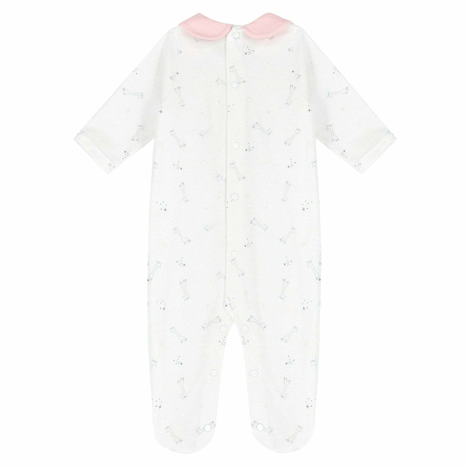 Baby Girls White & Pink Babygrow, 1, hi-res image number null