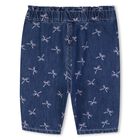 Younger Girls Blue Bows Denim Trousers, 1, hi-res